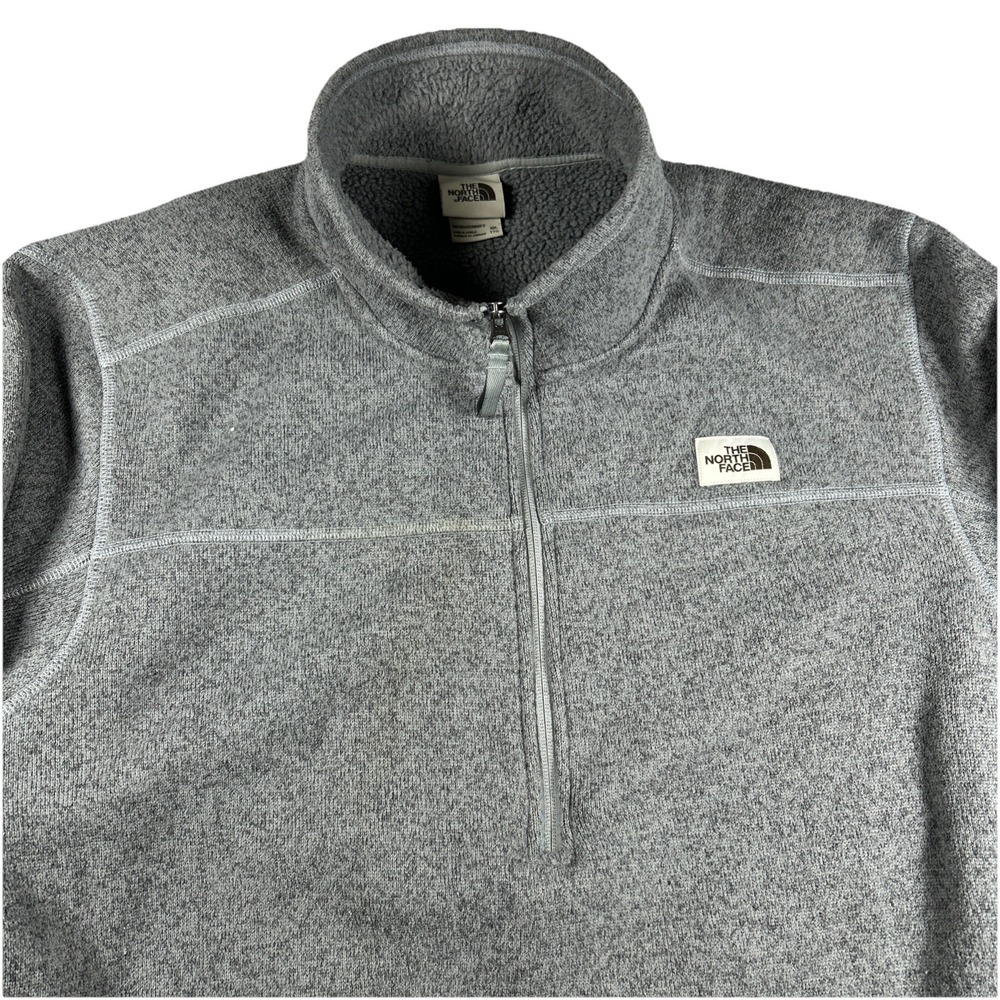The North Face Pullover Sweater Men's XXL Gray 1/2 Zip Soft Fleece Lined Outdoor - Picture 2 of 11